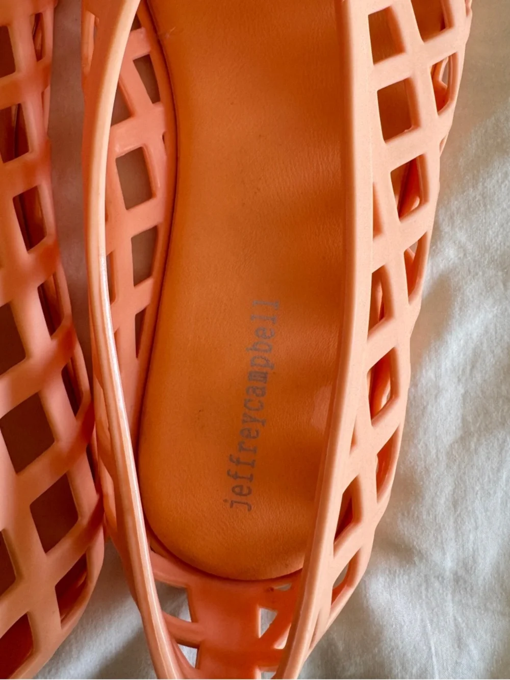 Jeffrey Campbell Jellz Jelly Flats Matte Peach/Coral Size 9 European Summer 90’s